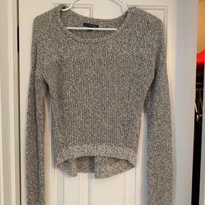 cropped gray sweater